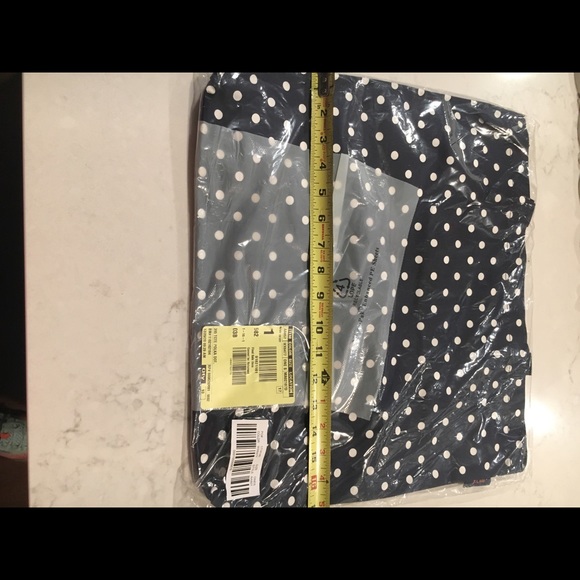 J Crew everyday polka dot navy ivory canvas tote - Picture 4 of 5